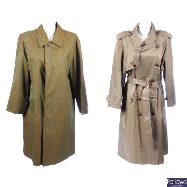 BURBERRY - a trench coat and an overcoat.