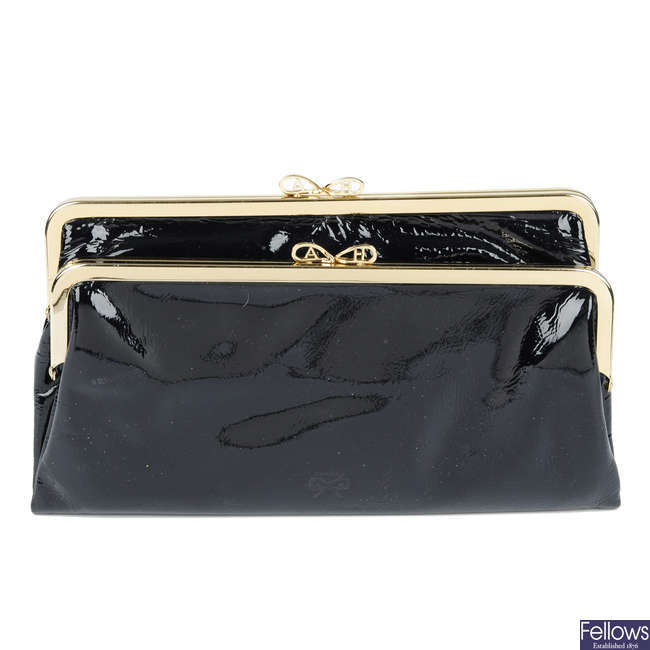 ANYA HINDMARCH - a patent leather dual purse.