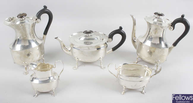 A turn of the nineteenth century matched silver tea service.