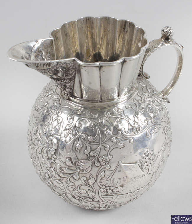 A Dutch silver jug. 