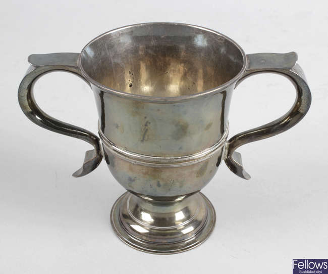 A George III silver twin-handled trophy cup.