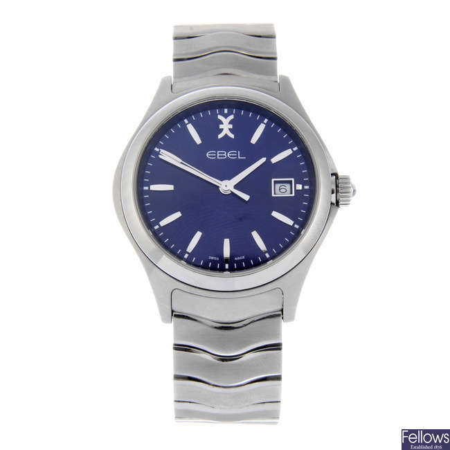 EBEL - a gentleman's stainless steel Wave bracelet watch.