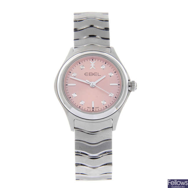 EBEL - a lady's stainless steel Wave bracelet watch.