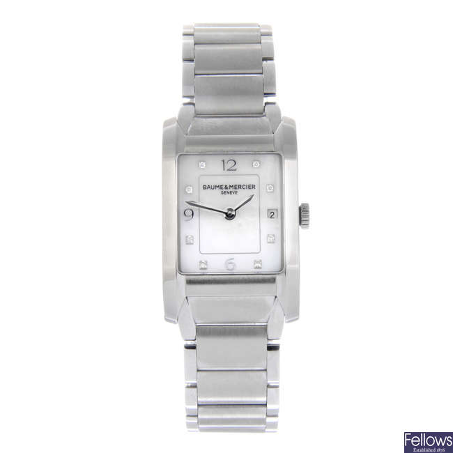 BAUME & MERCIER - a lady's stainless steel Hampton bracelet watch together with a gentleman's stainless steel Baume & Mercier Classima wrist watch.