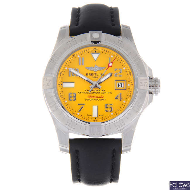 BREITLING - a gentleman's stainless steel Avenger II Seawolf wrist watch.