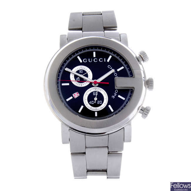 GUCCI - a gentleman's stainless steel Chronoscope chronograph bracelet watch.