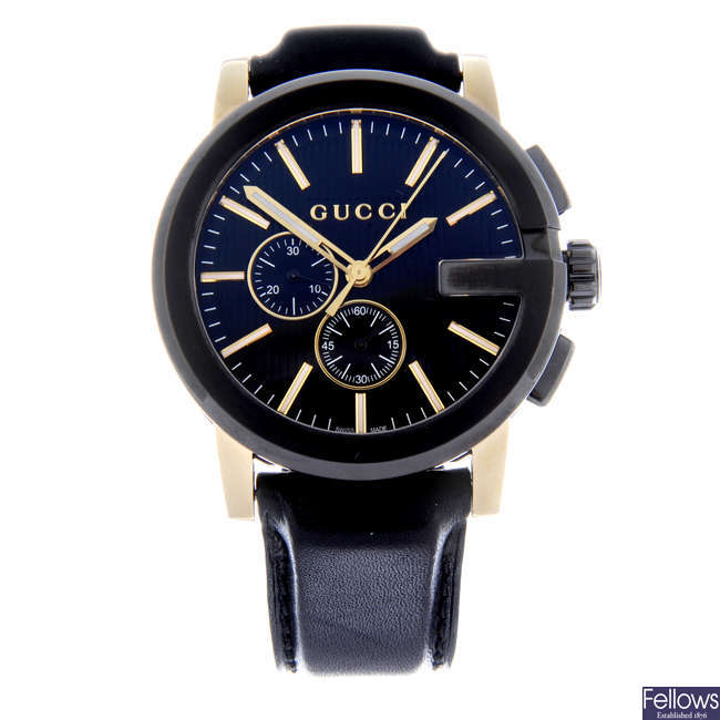 GUCCI - a gentleman's bi-colour G-Chrono chronograph wrist watch.