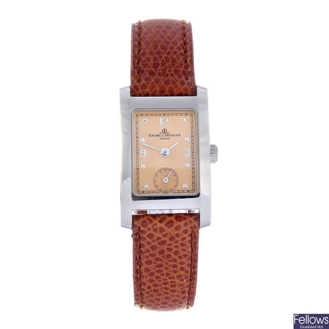 BAUME & MERCIER - a lady's stainless steel Hampton wrist watch.