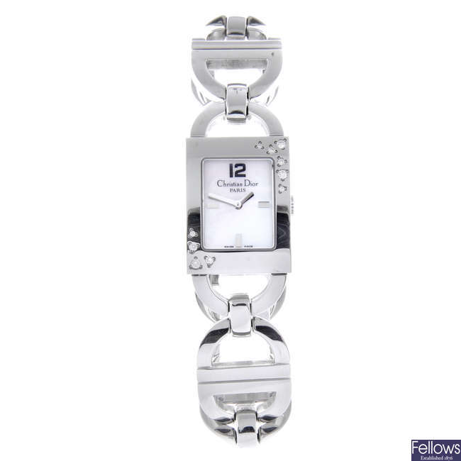 DIOR - a lady's stainless steel bracelet watch.