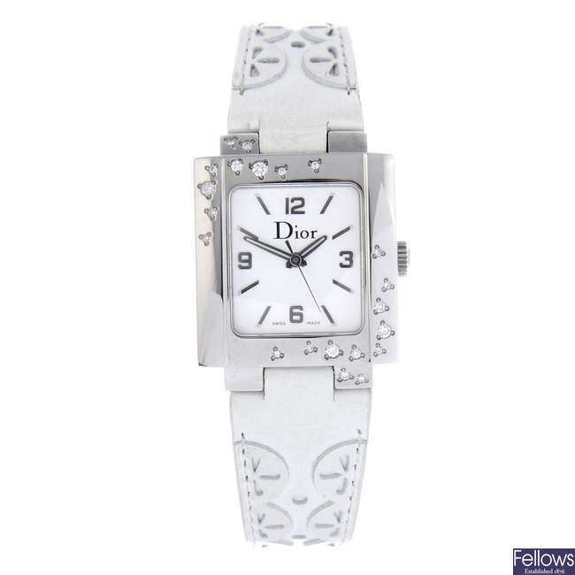 DIOR - a lady's stainless steel wrist watch.