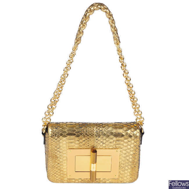 LOT:323 | TOM FORD - a Medium Python Natalia handbag.