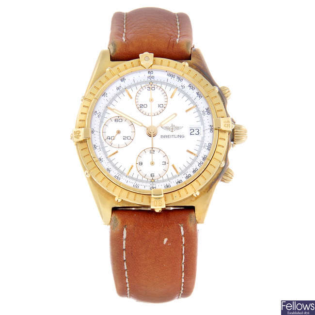 BREITLING - a gentleman's 18ct yellow gold Chronomat chronograph wrist watch.