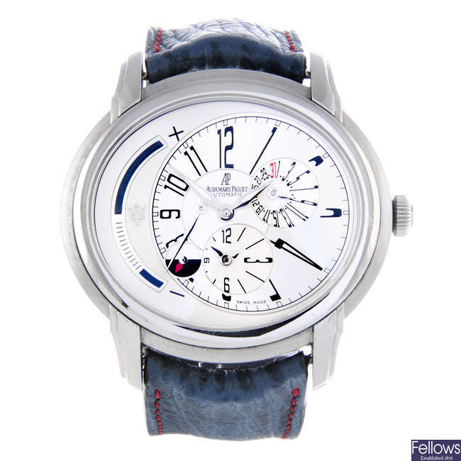 AUDEMARS PIGUET - a limited edition gentleman's stainless steel Millenary 'Maserati' wrist watch.