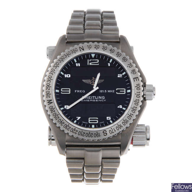 BREITLING - a gentleman's titanium Professional Emergency bracelet watch.