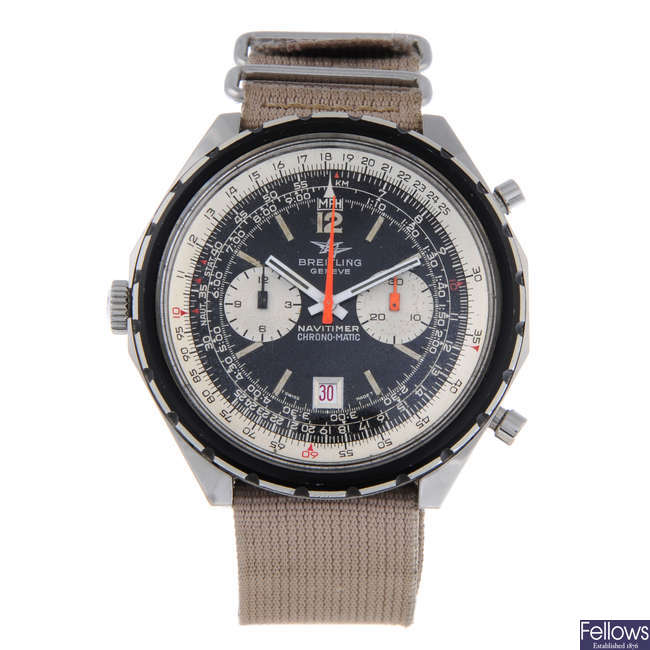 BREITLING - a gentleman's stainless steel Navitimer Chrono-Matic chronograph wrist watch.