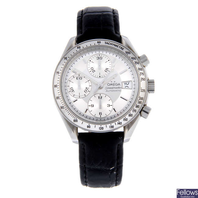 OMEGA - a gentleman's stainless steel Speedmaster chronograph wrist watch.