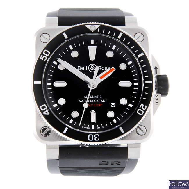 BELL & ROSS - a gentleman's stainless steel BR03-92 Diver wrist watch.