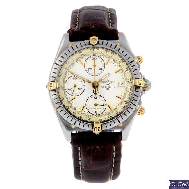 BREITLING - a gentleman's bi-metal Chronomat chronograph wrist watch.