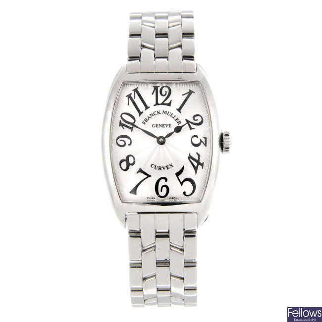FRANCK MULLER - a lady's stainless steel Cintrée Curvex bracelet watch.