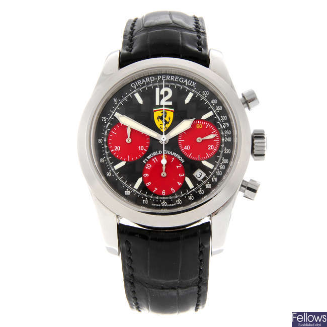 GIRARD-PERREGAUX - a gentleman's stainless steel F1 Ferrari World Champion 2002 chronograph wrist watch.