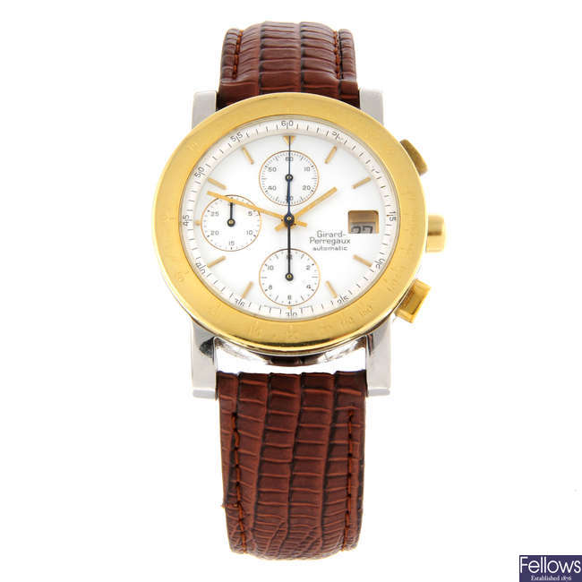 GIRARD-PERREGAUX - a gentleman's bi-metal chronograph wrist watch.