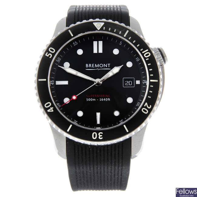 BREMONT - a gentleman's stainless steel Supermarine S500 wrist watch.