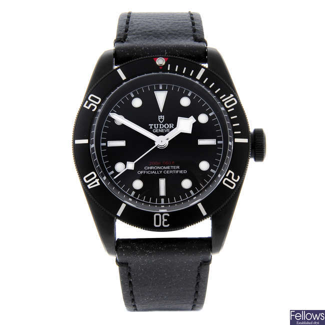 TUDOR - a gentleman's PVD-treated stainless steel Black Bay Dark Heritage wrist watch.