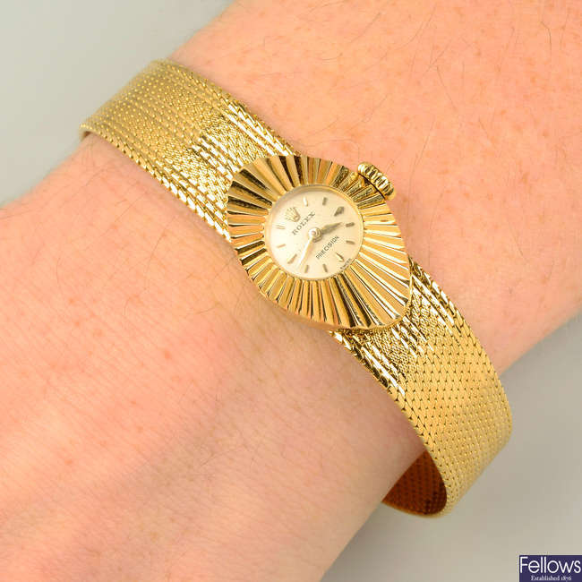 A lady's 1960s 18ct gold 'Chameleon' wristwatch, by Rolex.