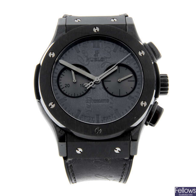 HUBLOT - a limited edition gentleman's bi-material Classic Fusion Berluti Scritto chronograph wrist watch.
