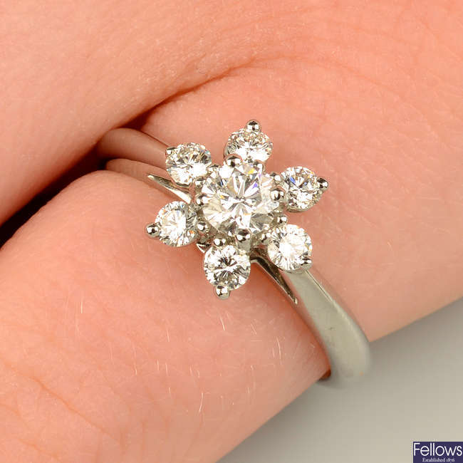 A diamond 'Snowflake' cluster ring, by Tiffany & Co.