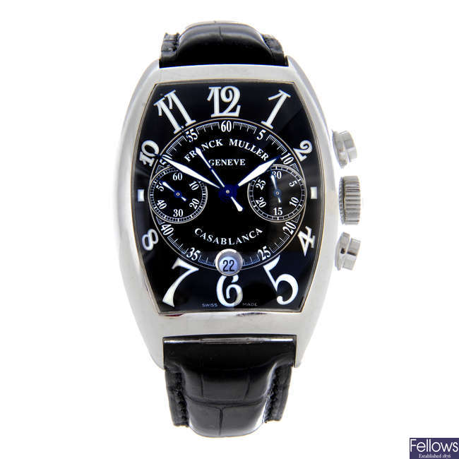 FRANCK MULLER - a gentleman's stainless steel Casablanca chronograph wrist watch.