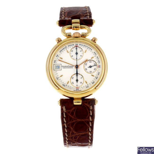 JAEGER-LECOULTRE - a mid-size 18ct yellow gold Gaia chronograph wrist watch.