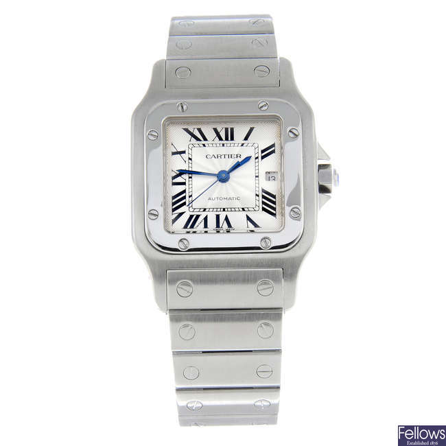 CARTIER - a stainless steel Santos Galbée bracelet watch, 29x29mm.