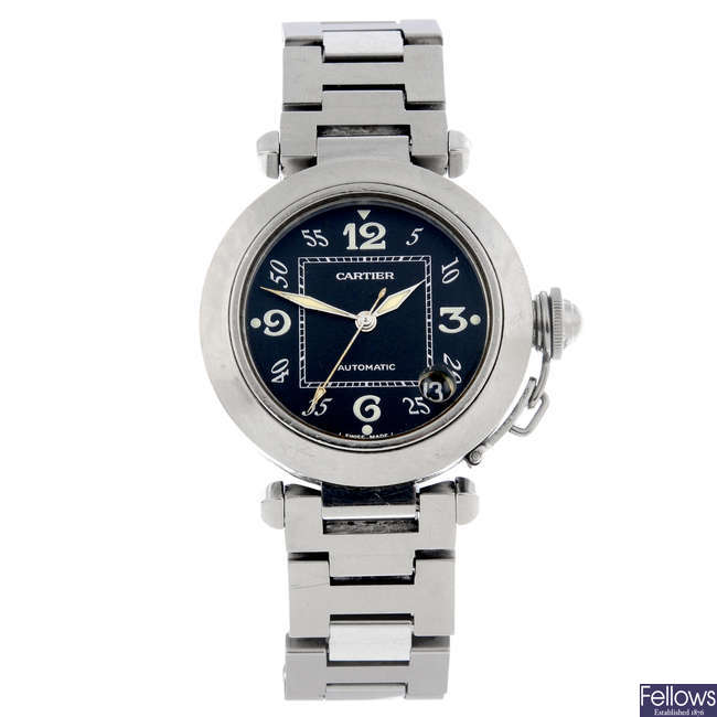 CARTIER - a stainless steel Pasha bracelet watch, 35mm.