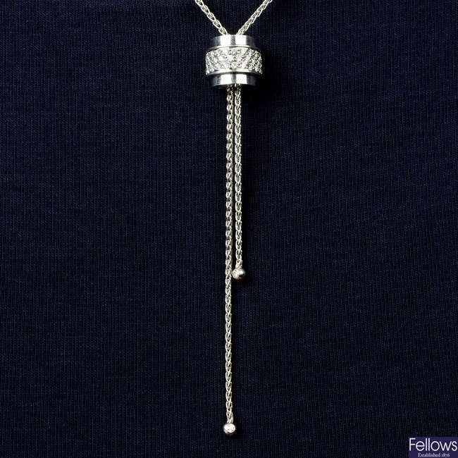 LOT 333 A brilliant cut diamond Possession adjustable lariat