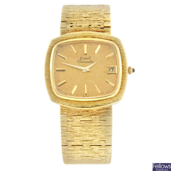 LOT 82 PIAGET a yellow metal bracelet watch 32mm