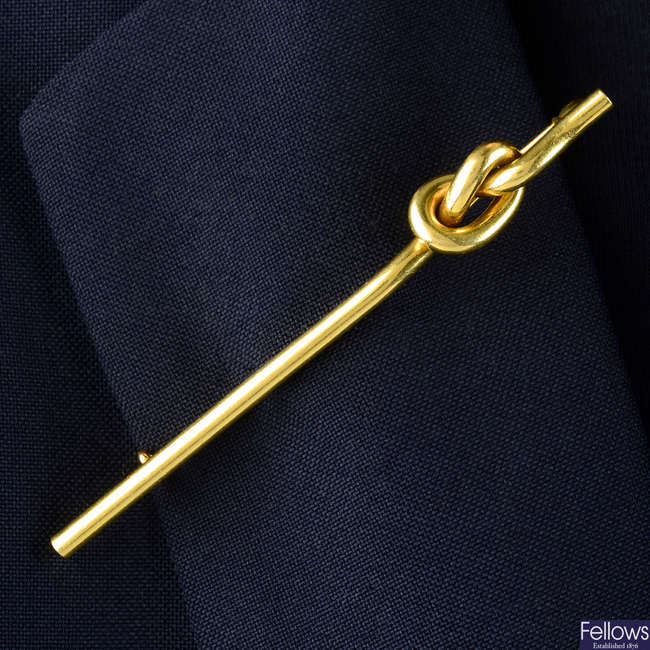 A 1970s 18ct gold 'Lover's Knot' brooch, by Cartier.
