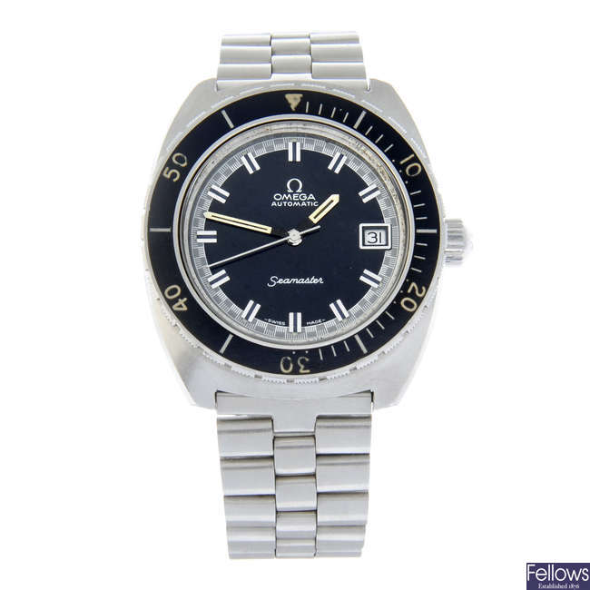 OMEGA - a stainless steel Seamaster bracelet watch, 38.5mm.