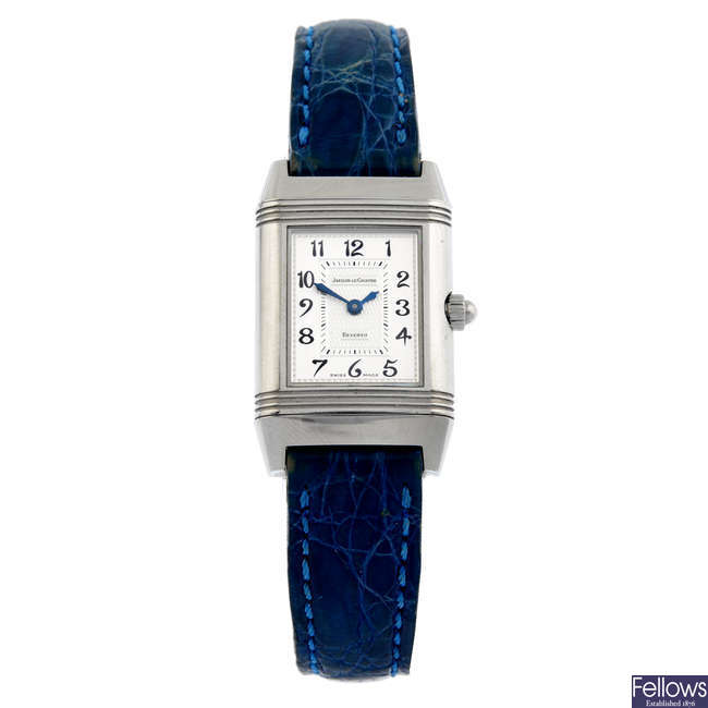 JAEGER-LECOULTRE - a stainless steel Reverso wrist watch, 20.5x29.5mm.