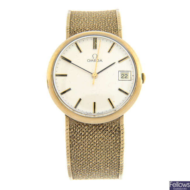OMEGA  - a 9ct yellow gold bracelet watch,