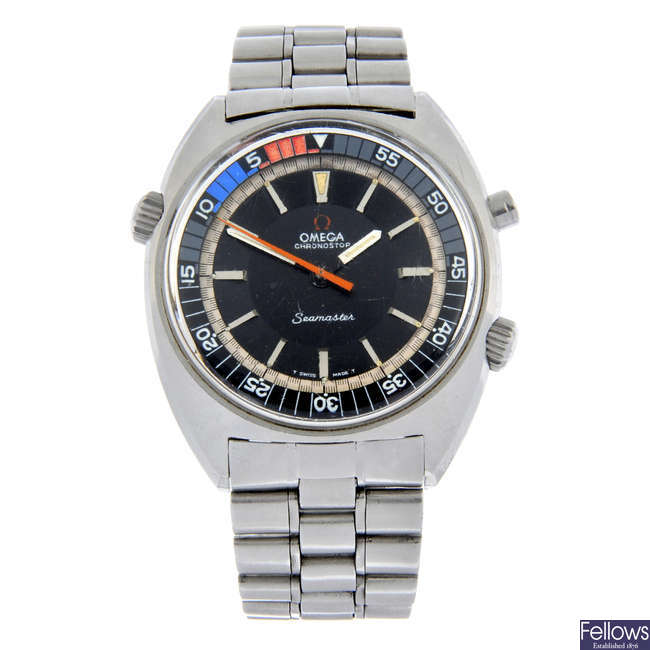 OMEGA - a stainless steel Seamaster Chronostop bracelet watch, 41mm.