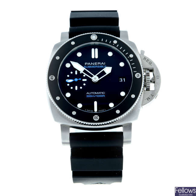 CURRENT MODEL: PANERAI - a stainless steel Submersible wrist watch, 42mm.