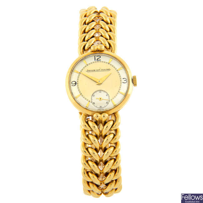 JAEGER-LECOULTRE - a yellow metal bracelet watch, 25mm.