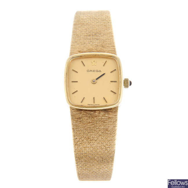 OMEGA - a 9ct yellow gold bracelet watch, 20mm.