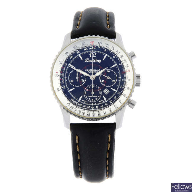 BREITLING - a stainless steel Navitimer Montbrilliant chronograph wrist watch, 38mm.