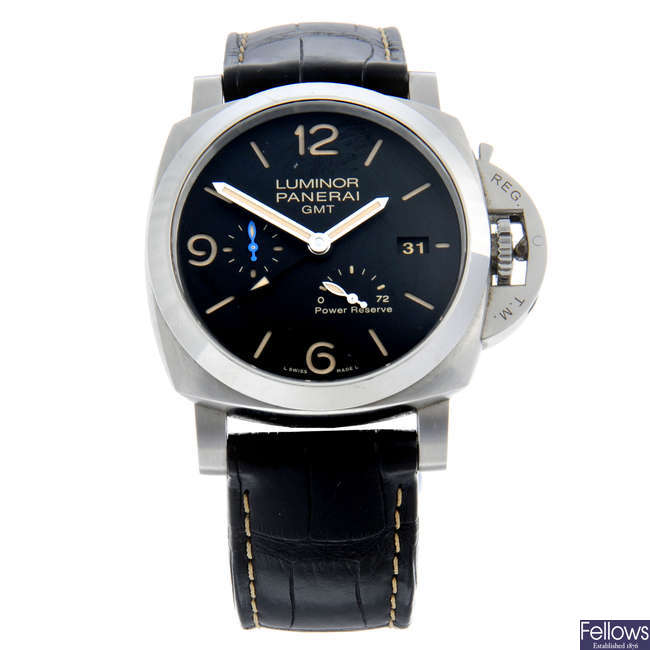 LOT 100 PANERAI a stainless steel Luminor GMT wrist watch 44mm