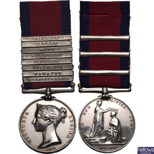 Military General Service AR Medal with eight clasps.