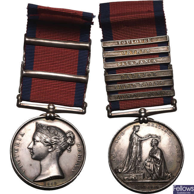 Military General Service AR Medal with six clasps.