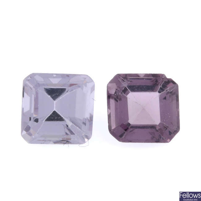 Two rectangular-shape spinels, 3.01ct