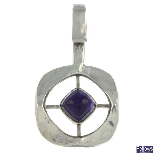 Swedish amethyst pendant, Goran Kuhlin